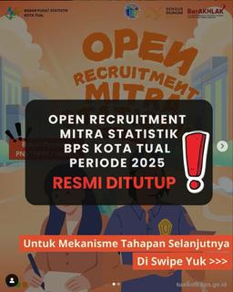 Rekrutmen Mitra Statistik BPS Kota Tual resmi ditutup